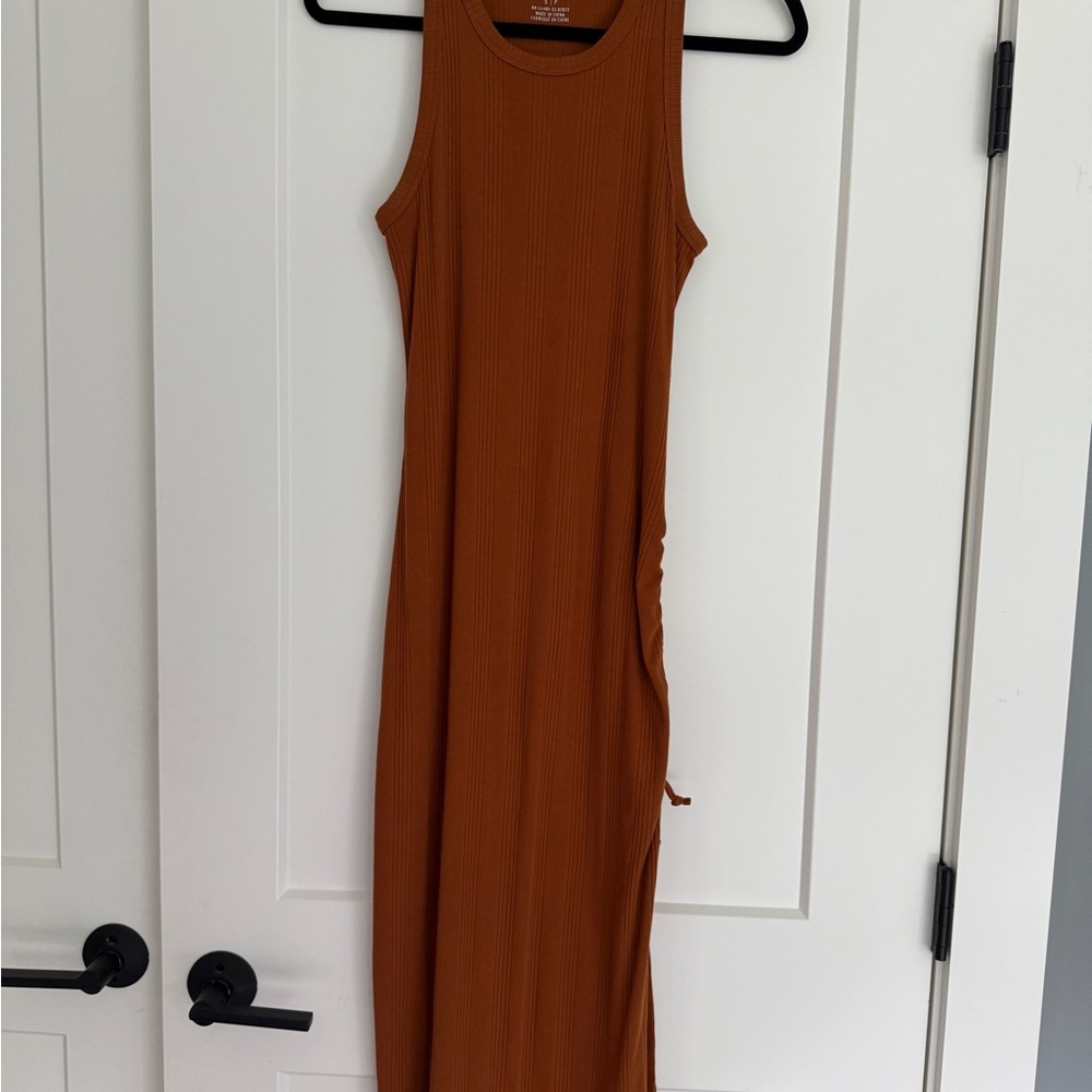 Aerie Sleeveless Rust Dress with Side Slit SIZE SMALL